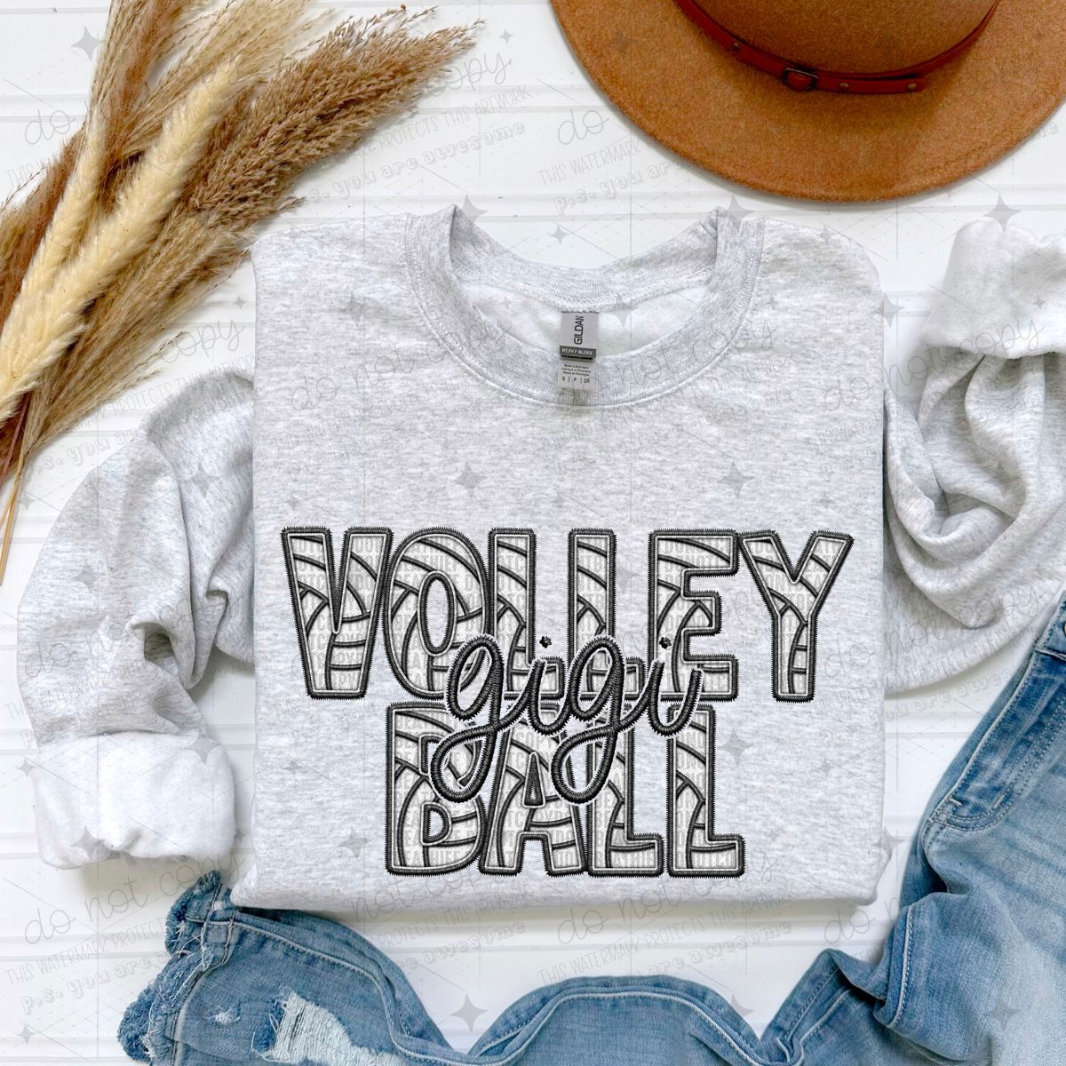 VOLLEYBALL - NAMES/FAUX EMBROIDERY - DTF TRANSFER