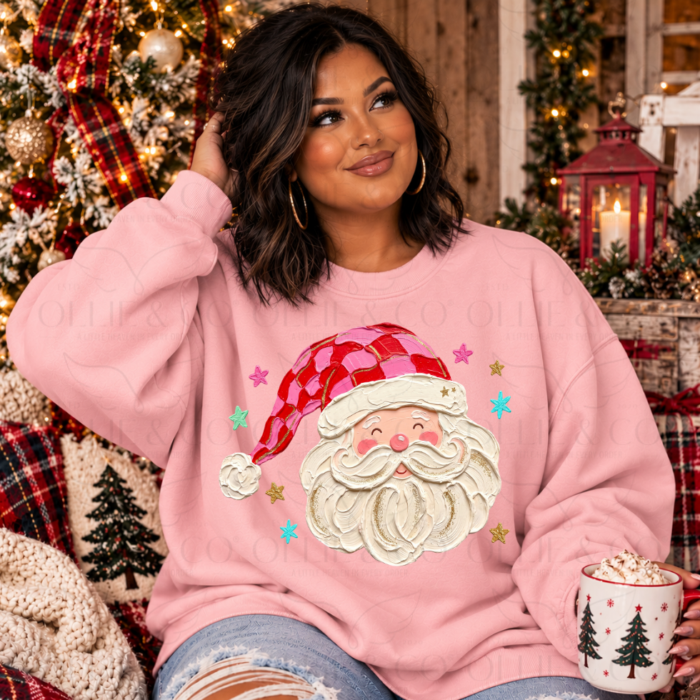 CUTE SANTA CHECKERED - FAUX PAINT - DTF TRANSFER
