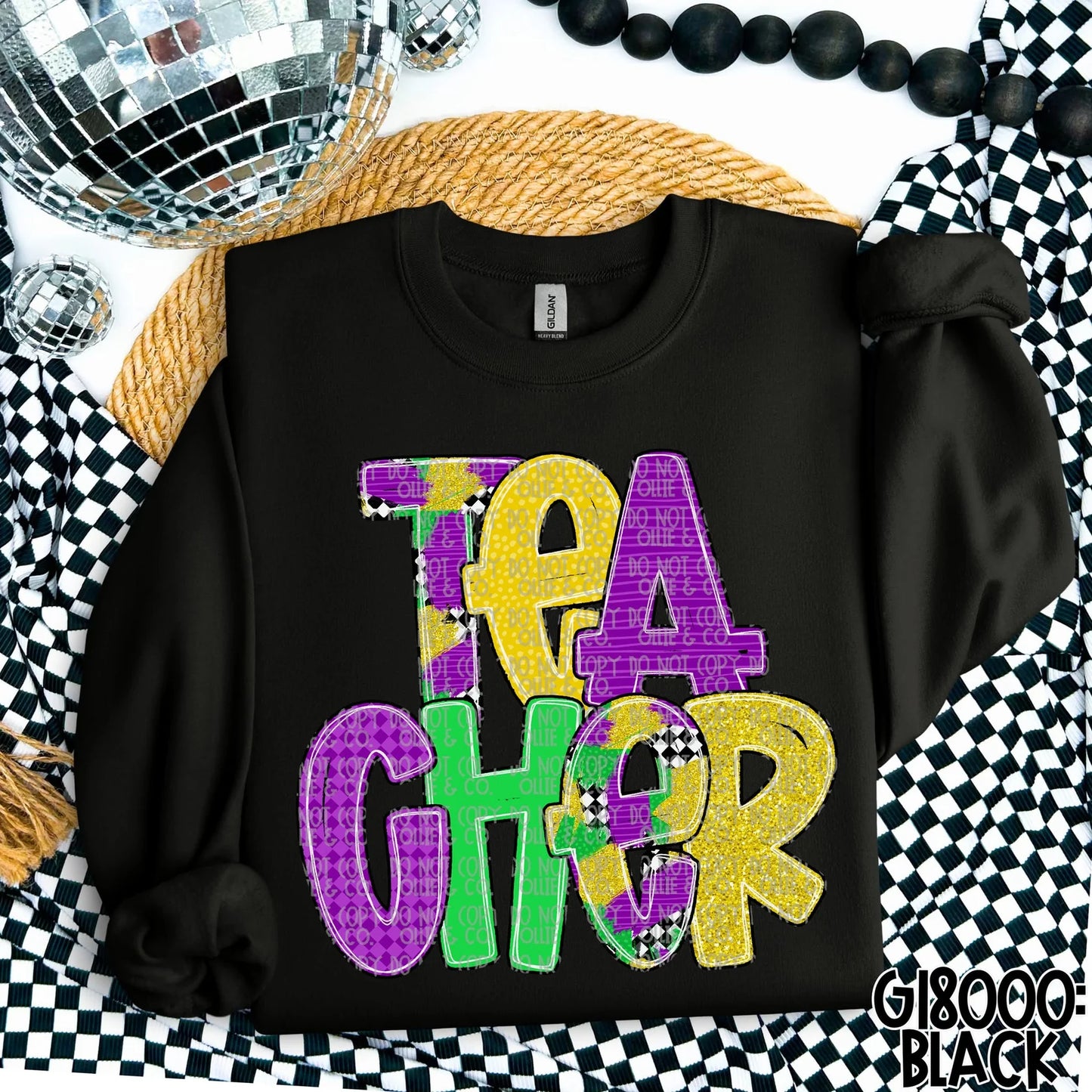 HAND LETTERED MARDI GRAS NAMES - MOCKUP ONLY