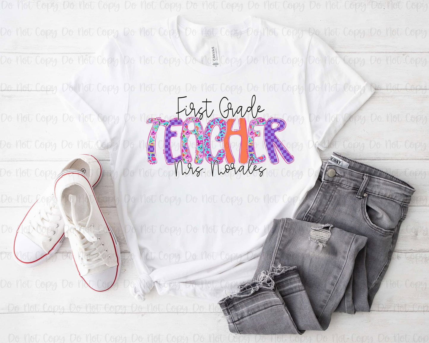 WILD PANSIES TEACHER WITH NAME - MOCKUP ONLY