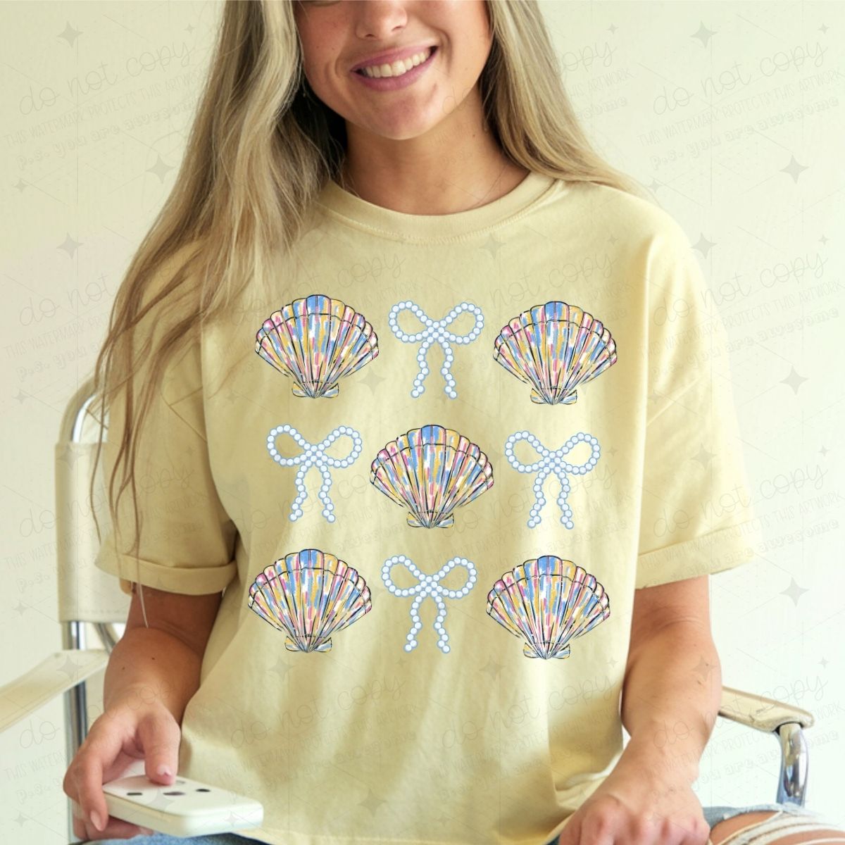 COQUETTE BOWS & CLAMS GRID - DTF TRANSFER