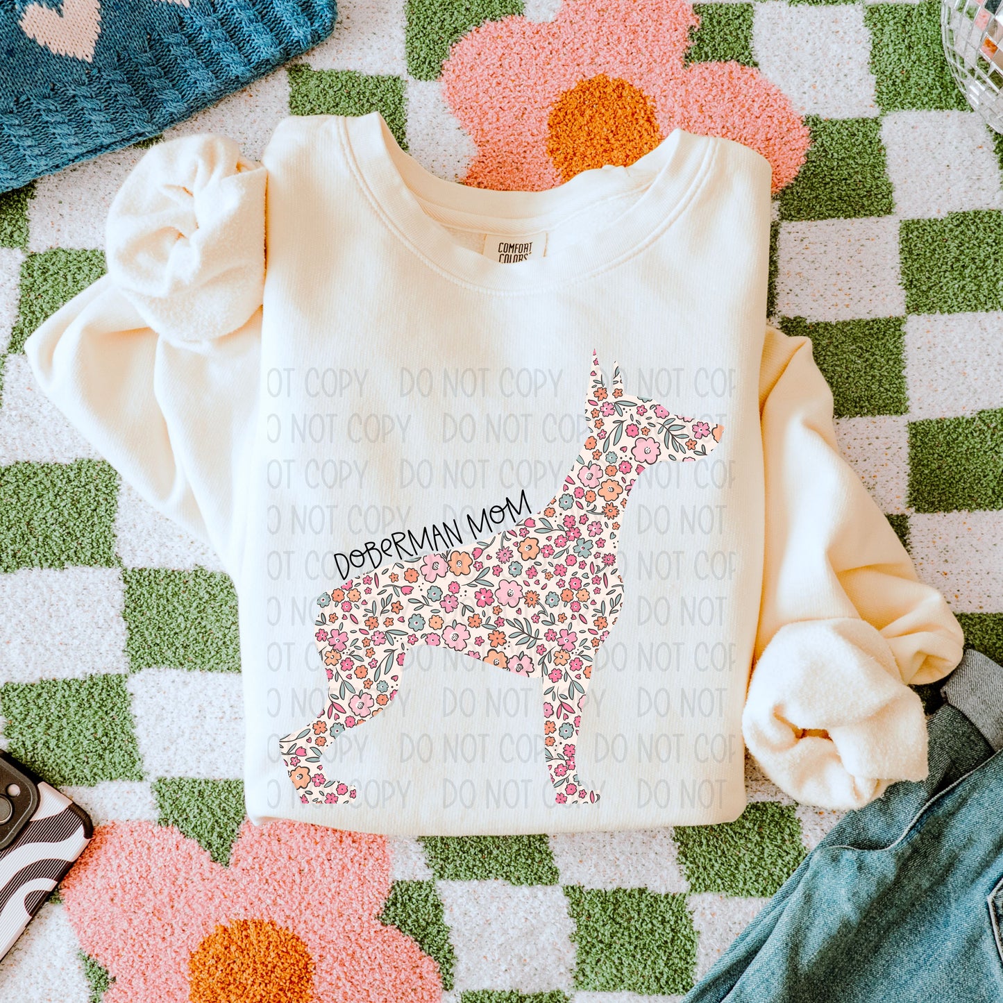 DOG MOM FLORAL - DTF TRANSFER