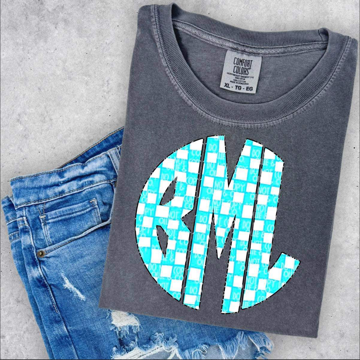 CHECKERED MONOGRAMS - CUSTOM TRANSFER