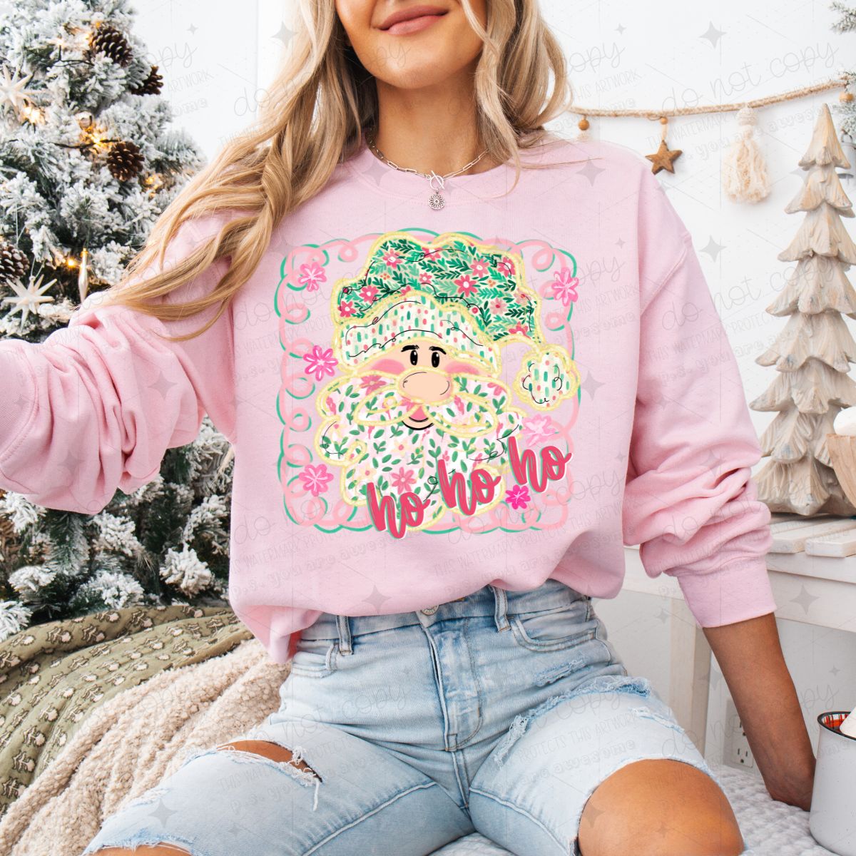 HO HO HO PREPPY SANTA - DTF TRANSFER