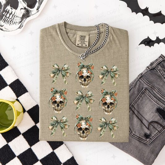 COQUETTE FLORAL SKELLIE GRID - DTF TRANSFER