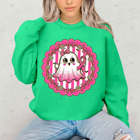 COQUETTE BREAST CANCER AWARENESS GHOST - DTF TRANSFER