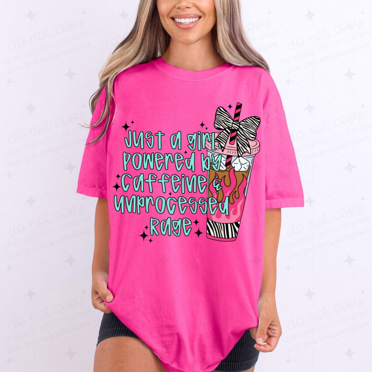 COQUETTE CAFFEINE & UNPROCESSED RAGE - COMPLETED TEE