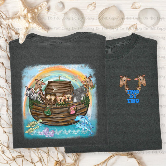 NOAH'S ARK WITH ANIMALS BOY - FRONT+BACK - DTF TRANSFER