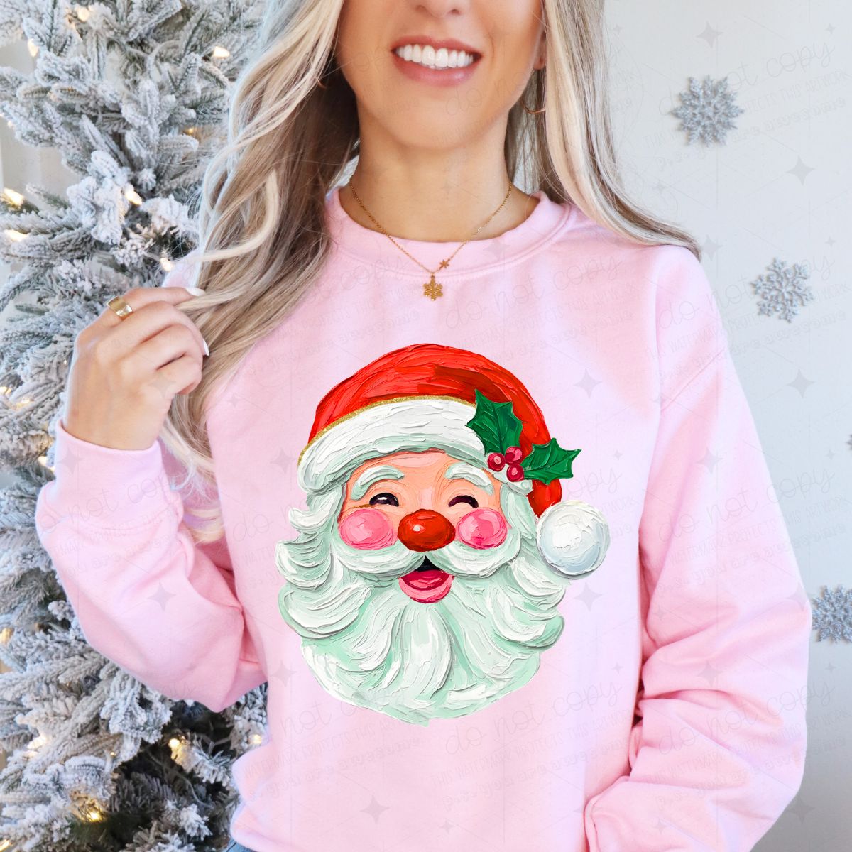 RETRO HAND PAINTED SANTA - DTF TRANSFER