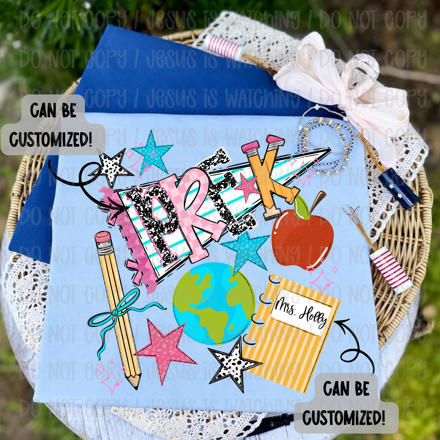 BACK TO SCHOOL NAME PENNANT - CUSTOM TRANSFER