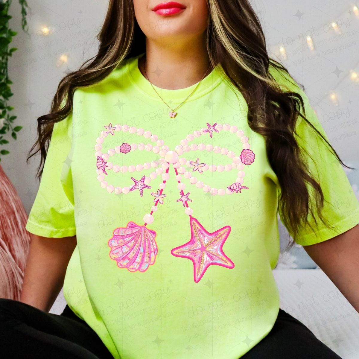 COQUETTE CLAM & STARFISH BOW - DTF TRANSFER