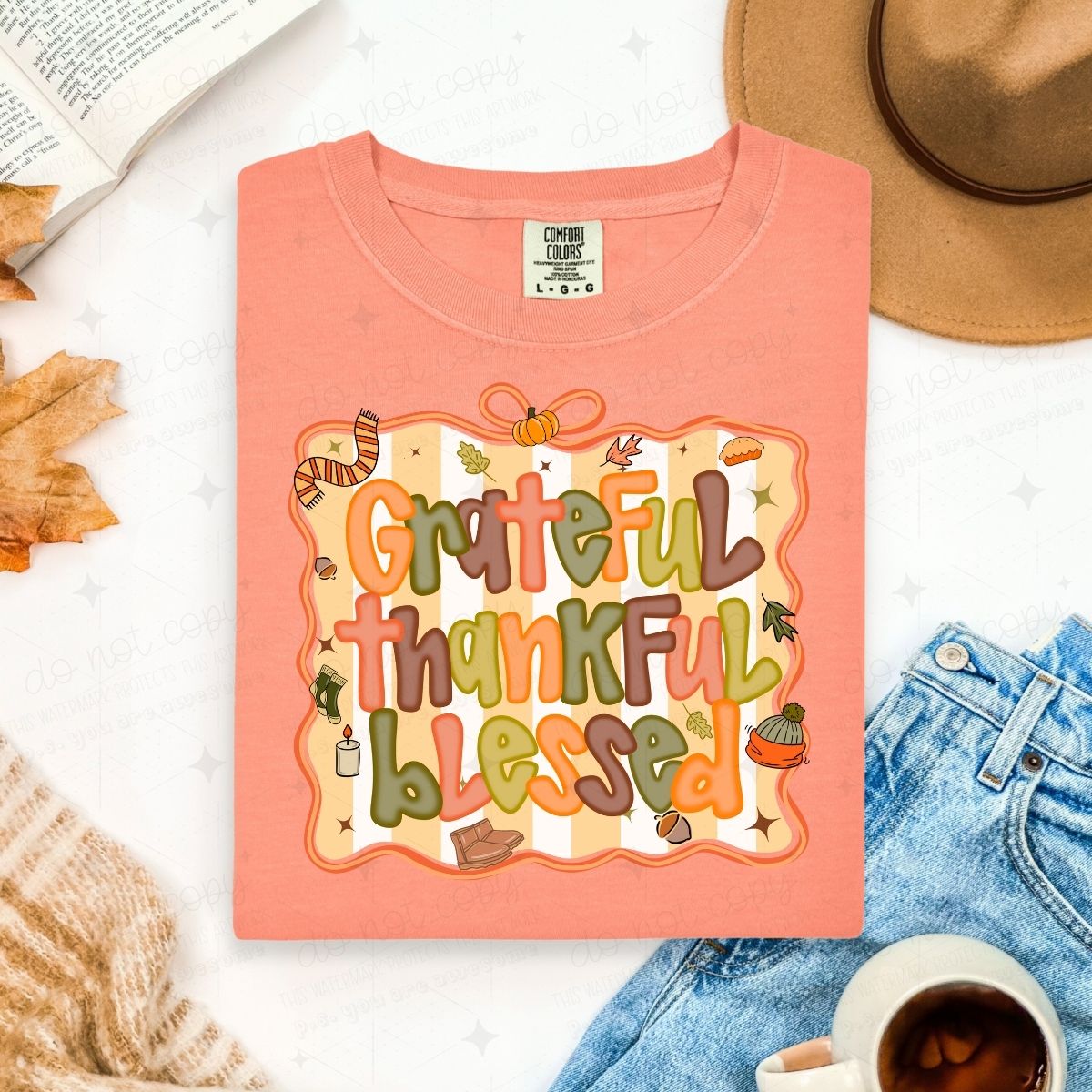 COQUETTE GRATEFUL THANKFUL BLESSED - DTF TRANSFER