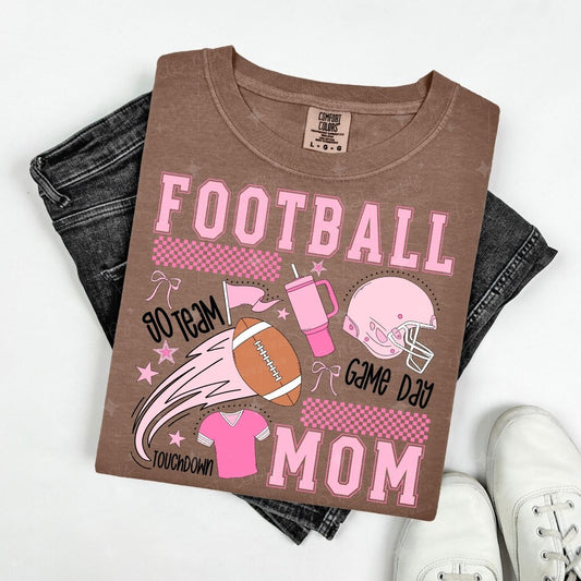COQUETTE FOOTBALL MOM - BLACK TEXT - DTF TRANSFER