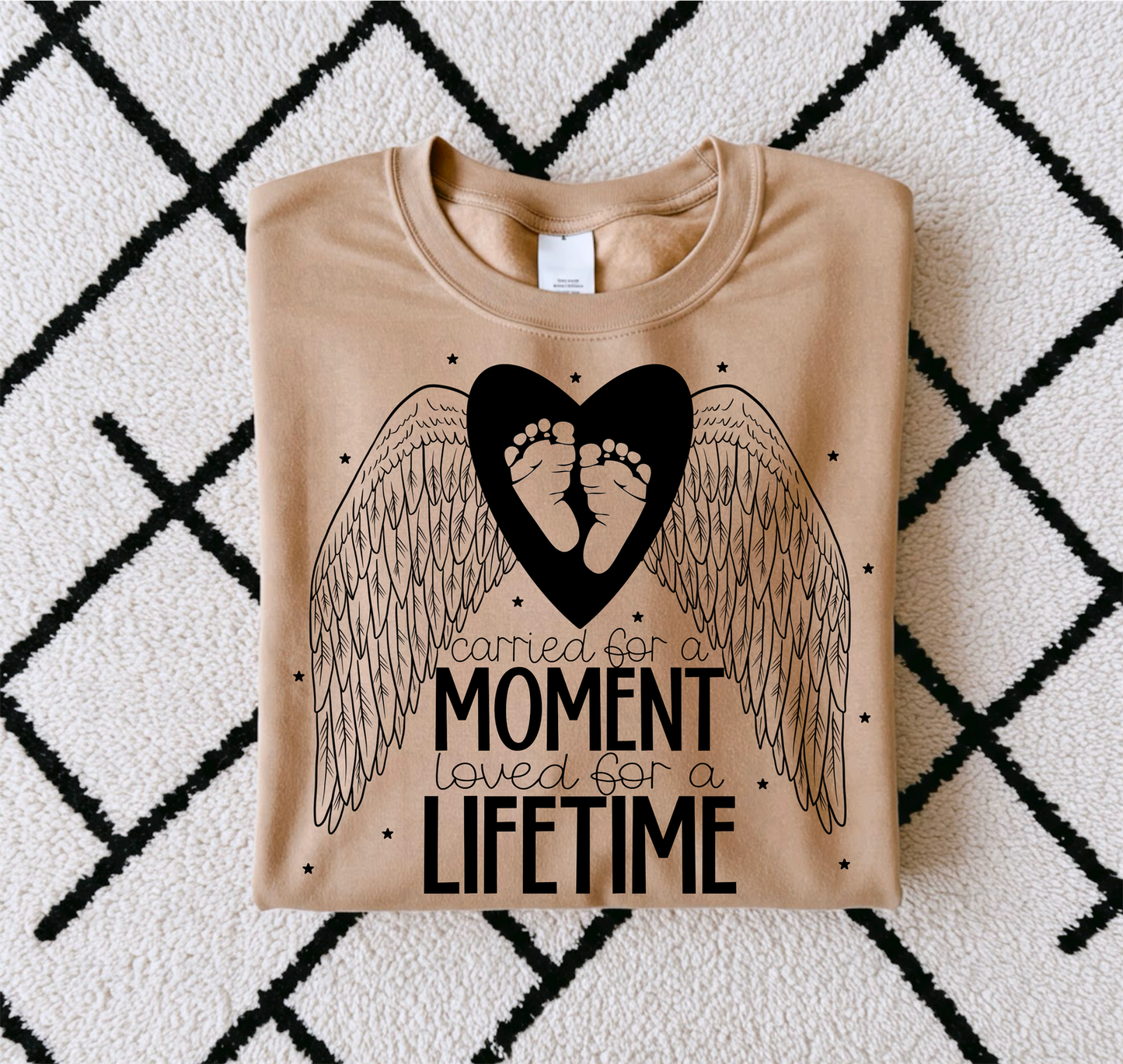 CARRIED FOR A MOMENT LOVED FOR A LIFETIME *OLLIE & CO. EXCLUSIVE* - DTF TRANSFER