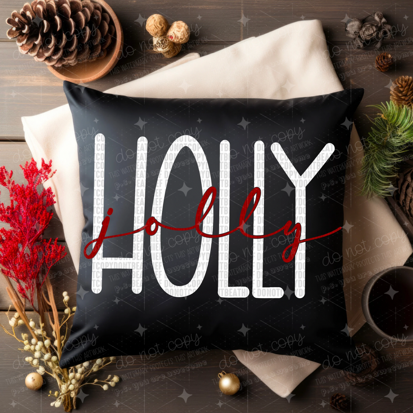 HOLLY JOLLY - DTF TRANSFER