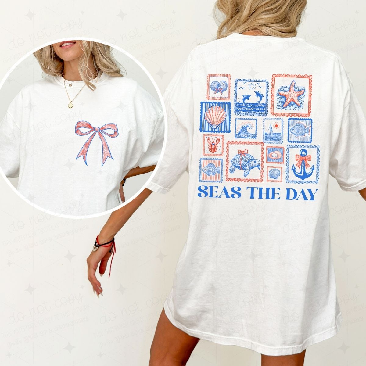 COQUETTE SEAS THE DAY - FRONT+BACK - DTF TRANSFER