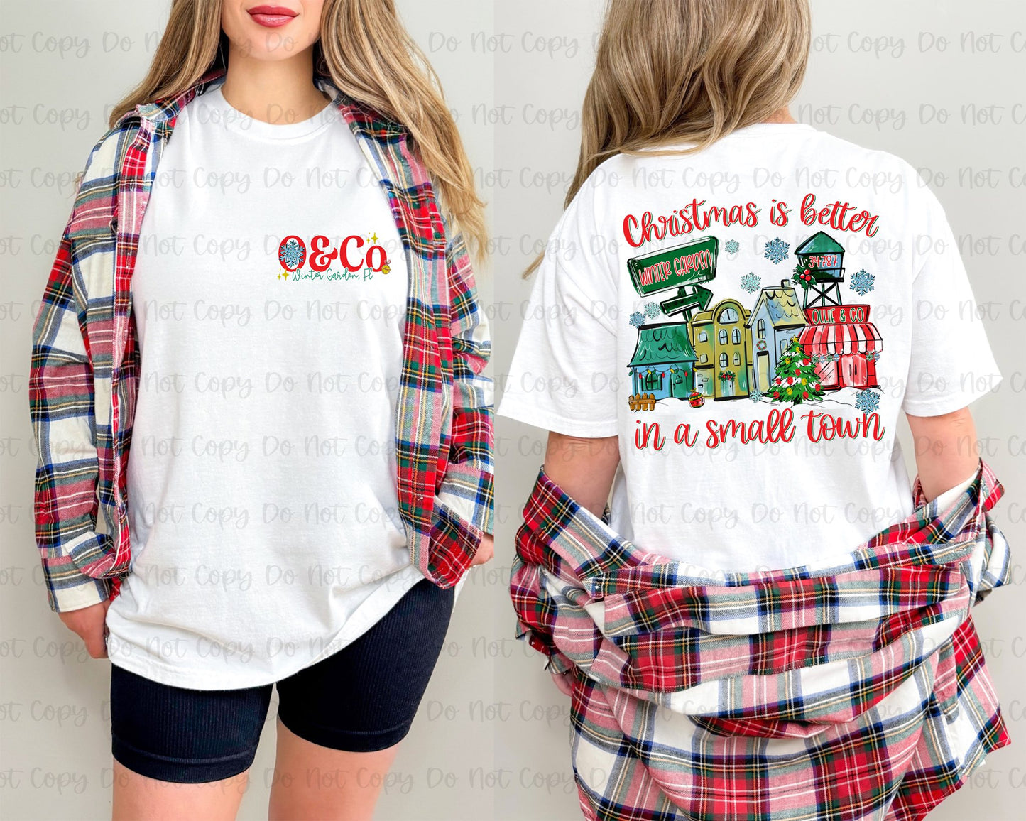 TRADITIONAL CHRISTMAS BETTER IN A SMALL TOWN - BUSINESS NAMES - FRONT+BACK - MOCKUP ONLY