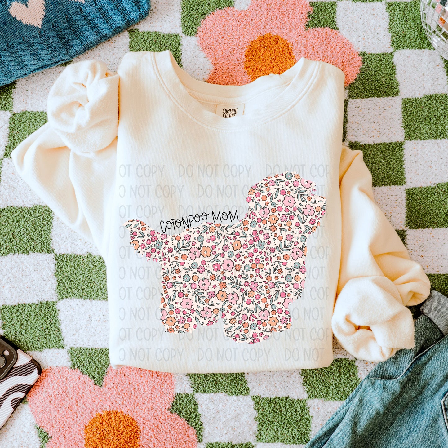 DOG MOM FLORAL - DTF TRANSFER