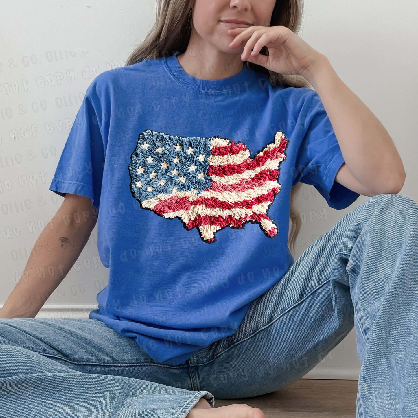 FAUX YARN USA FLAG - DTF TRANSFER