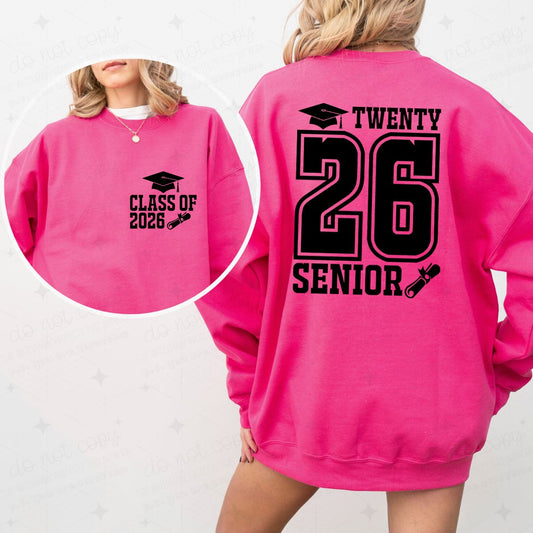 TWENTY 26 SENIOR - FRONT+BACK - DTF TRANSFER