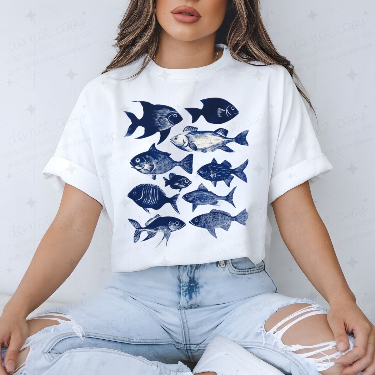 FISH GRID - DTF TRANSFER