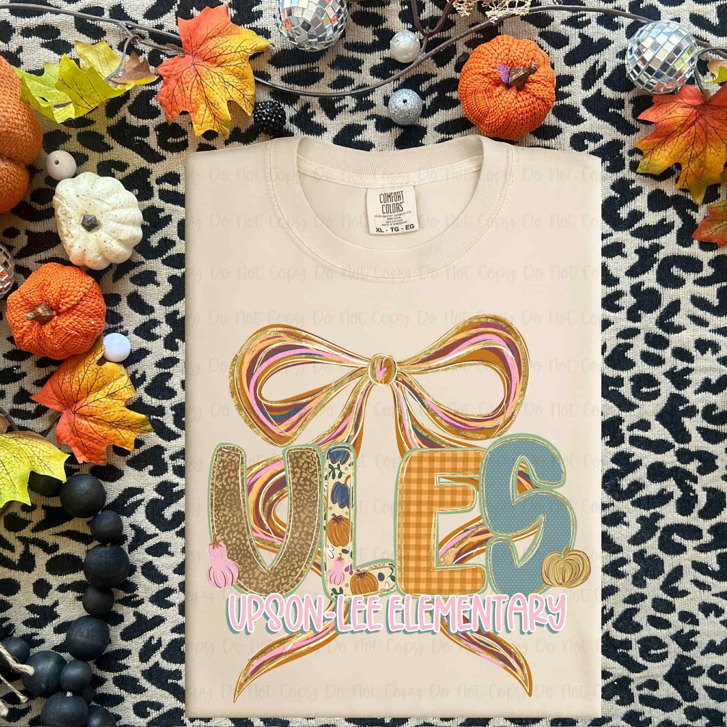 COQUETTE FALL SCHOOL INITIALS + NAME - CUSTOM TRANSFER