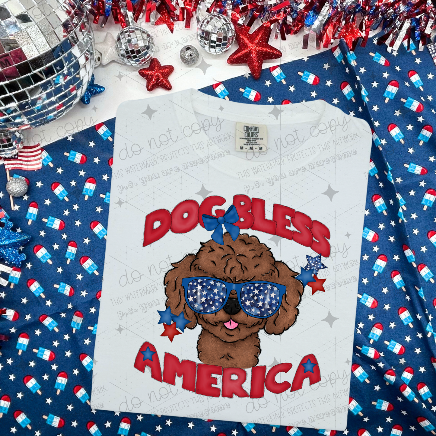 DOG BLESS AMERICA - DTF TRANSFER