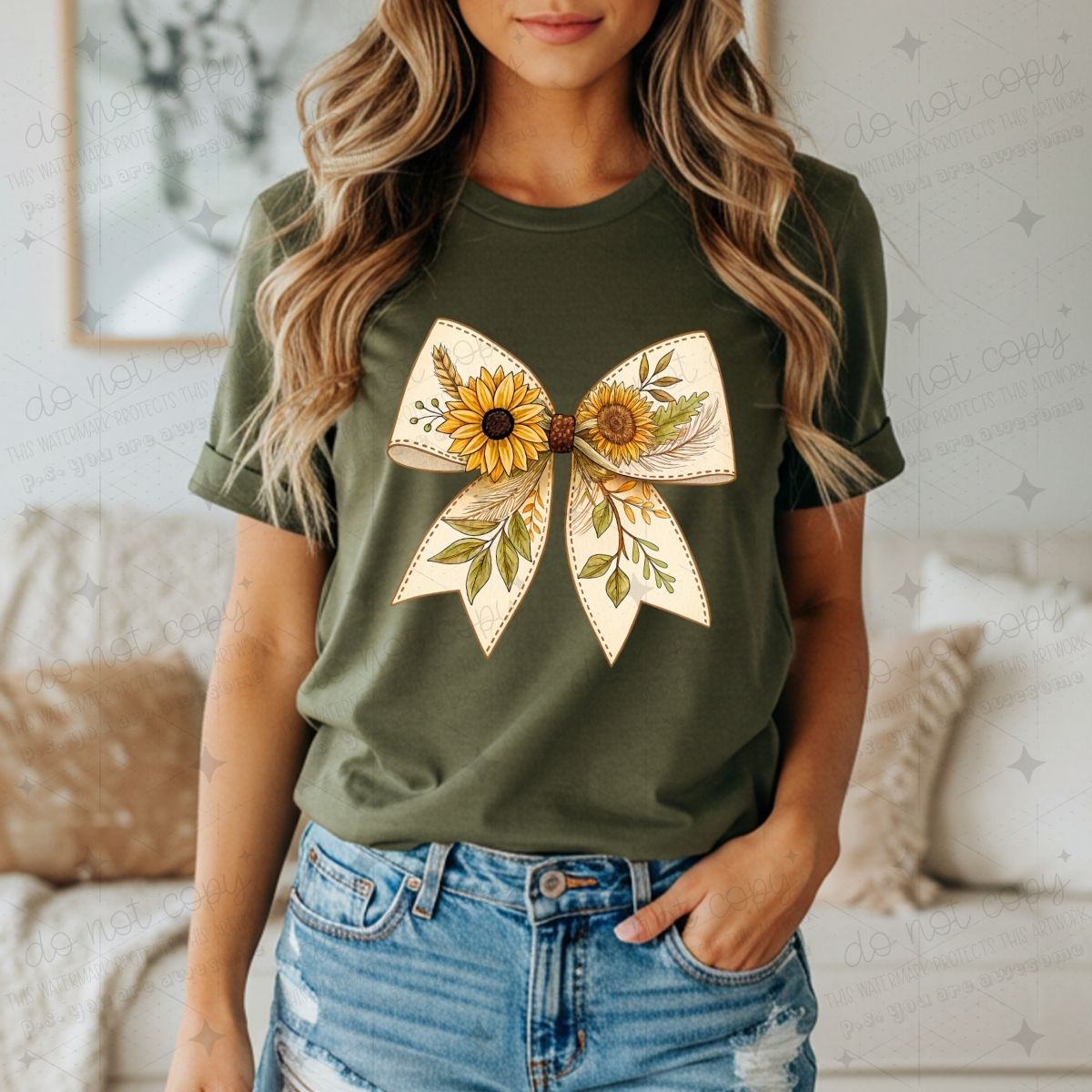 COQUETTE SUNFLOWER BOW - DTF TRANSFER