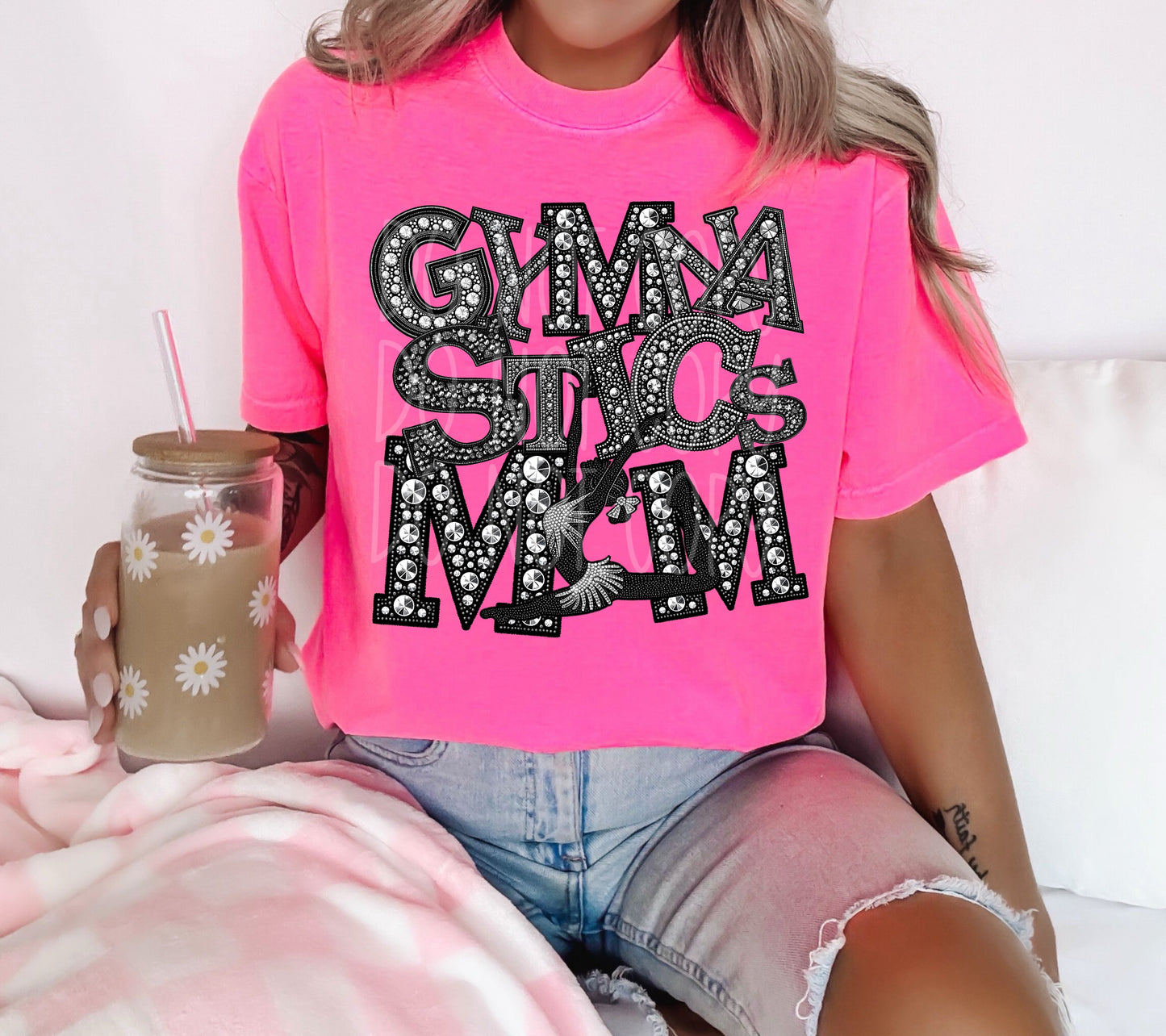SPORTS MOM - FAUX RHINESTONES - DTF TRANSFER