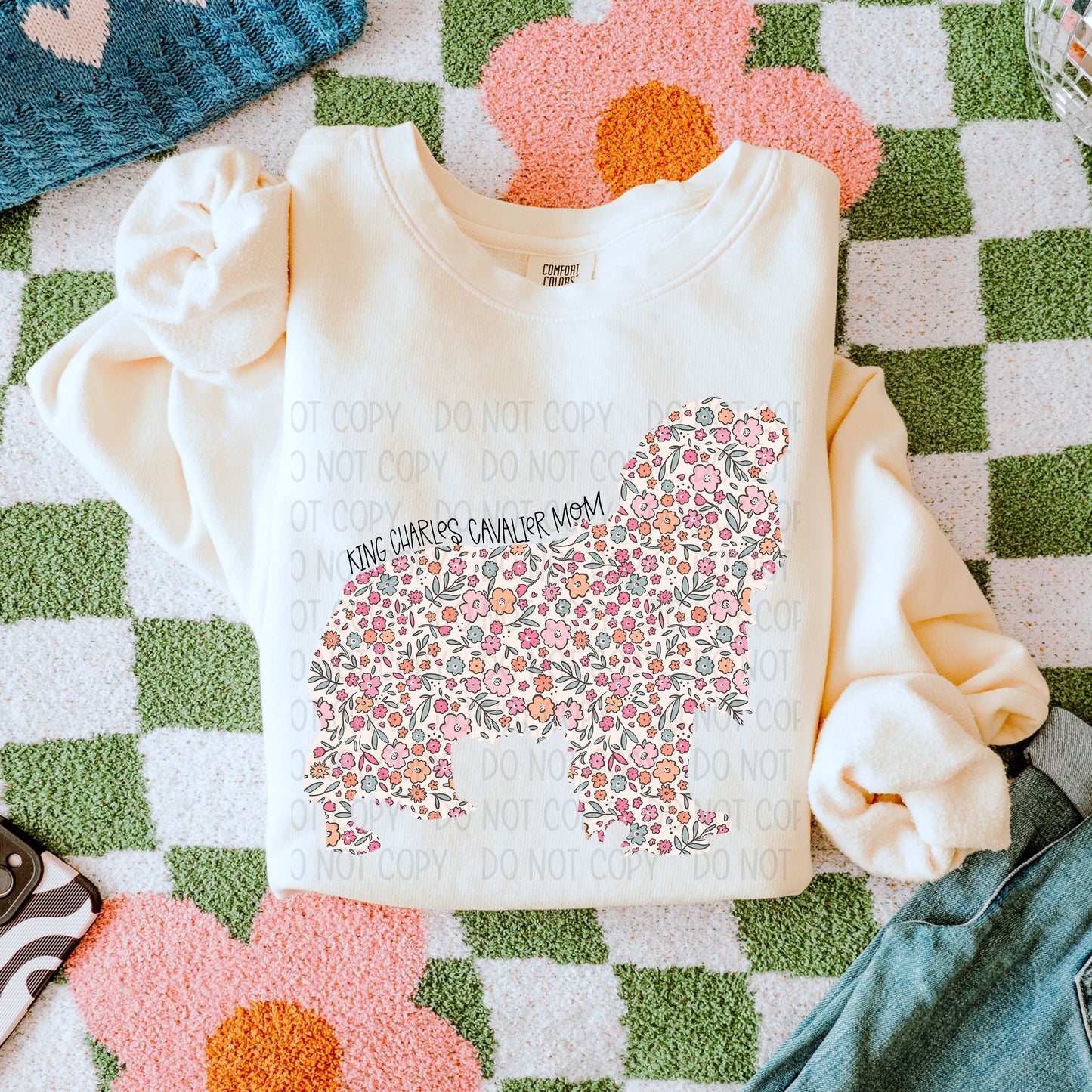 DOG MOM FLORAL - DTF TRANSFER