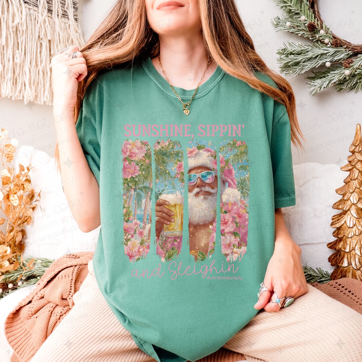 SUNSHINE,SIPPIN' AND SLEIGHIN - DTF TRANSFER