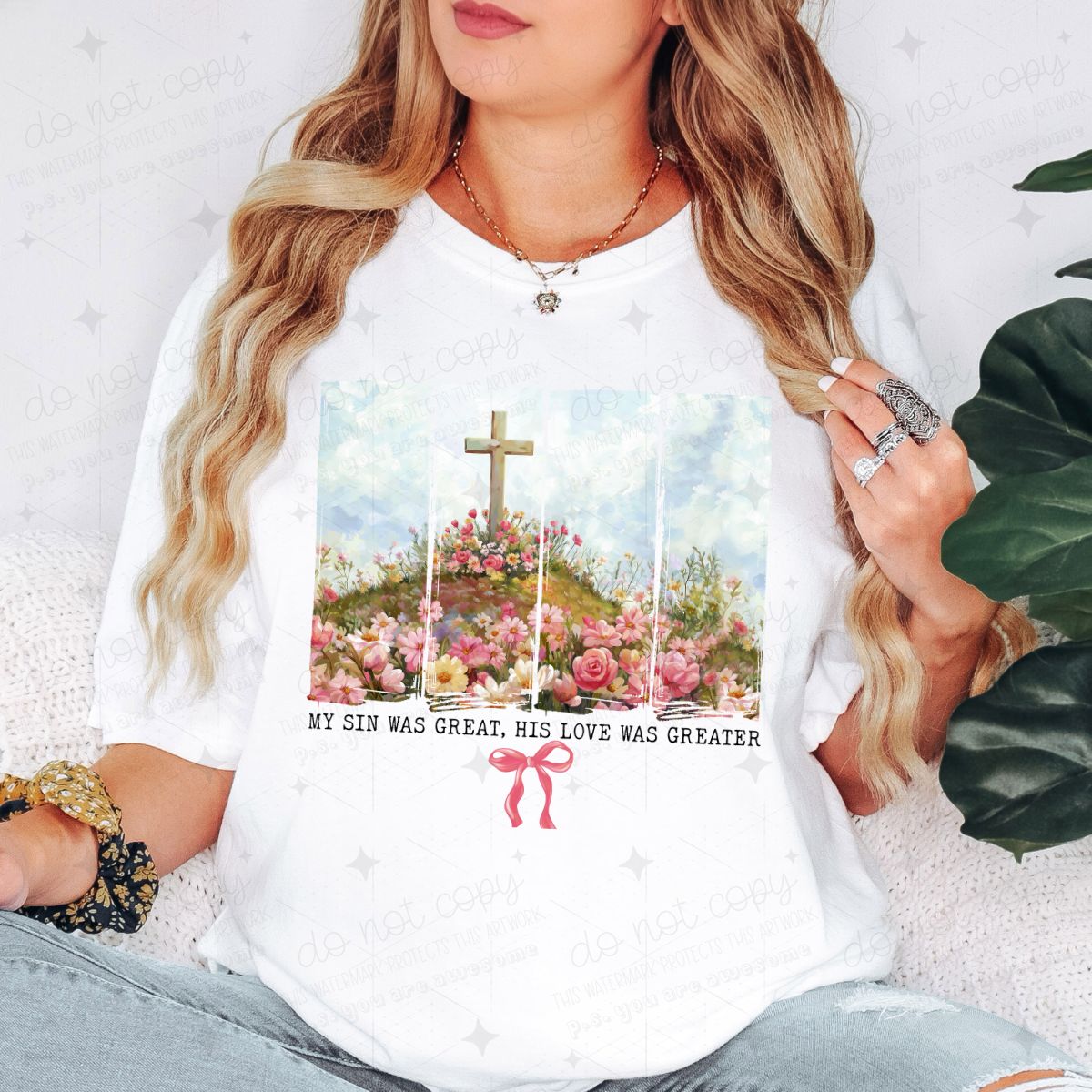 COQUETTE MY SIN WAS GREAT HIS LOVE WAS GREATER - COMPLETED TEE