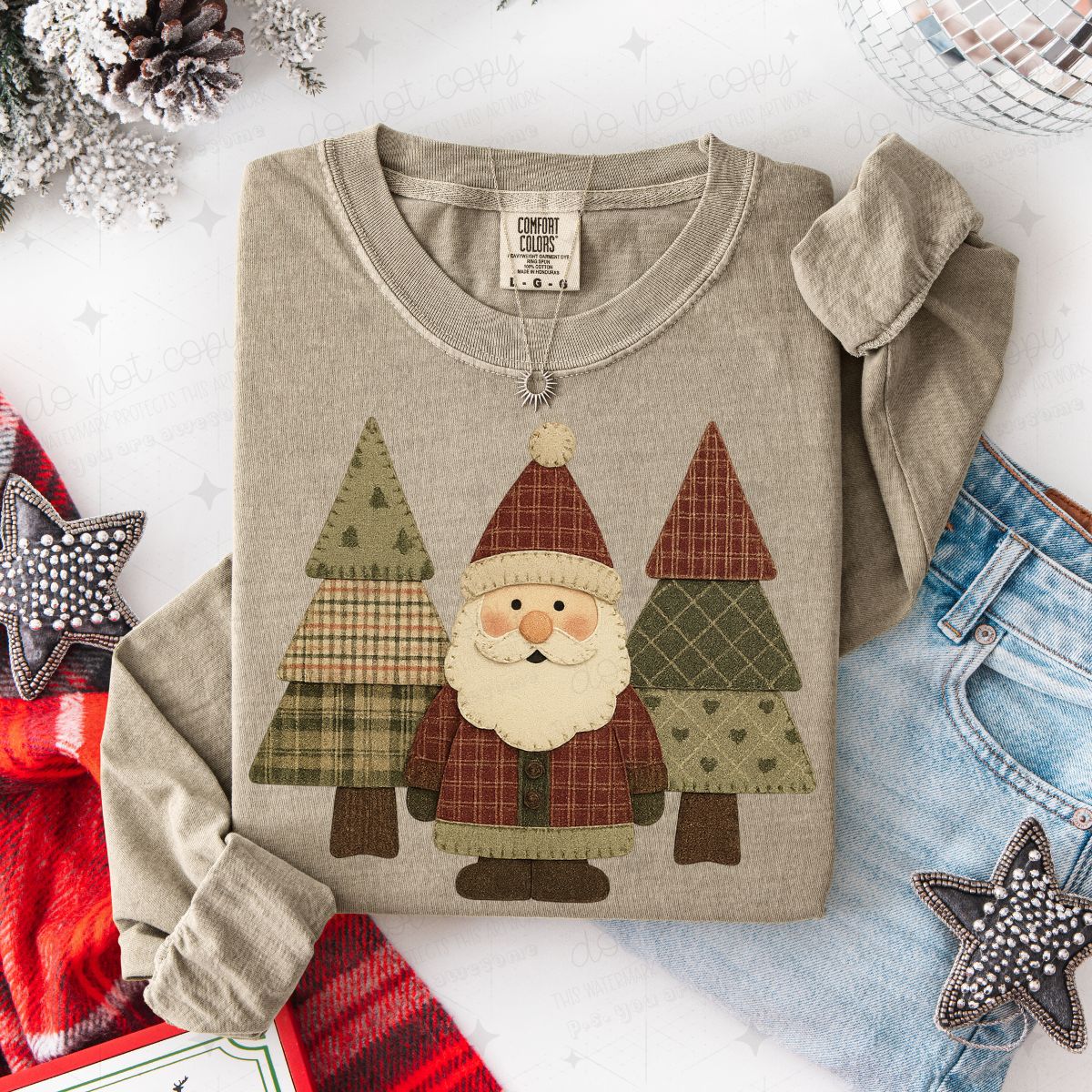 PATCHWORK SANTA - DTF TRANSFER