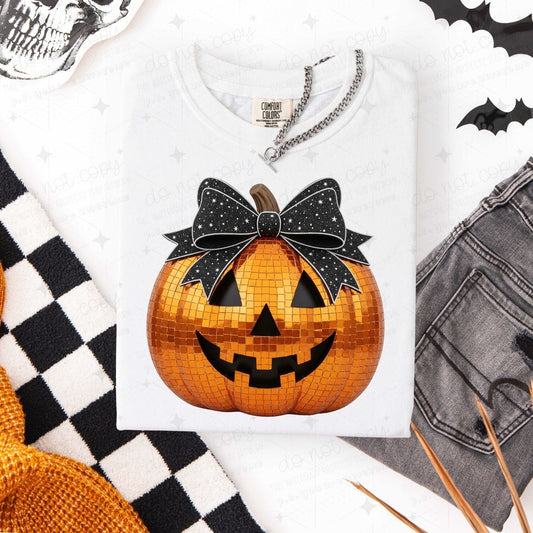 COQUETTE JACK O LANTERN - FAUX SEQUIN - DTF TRANSFER