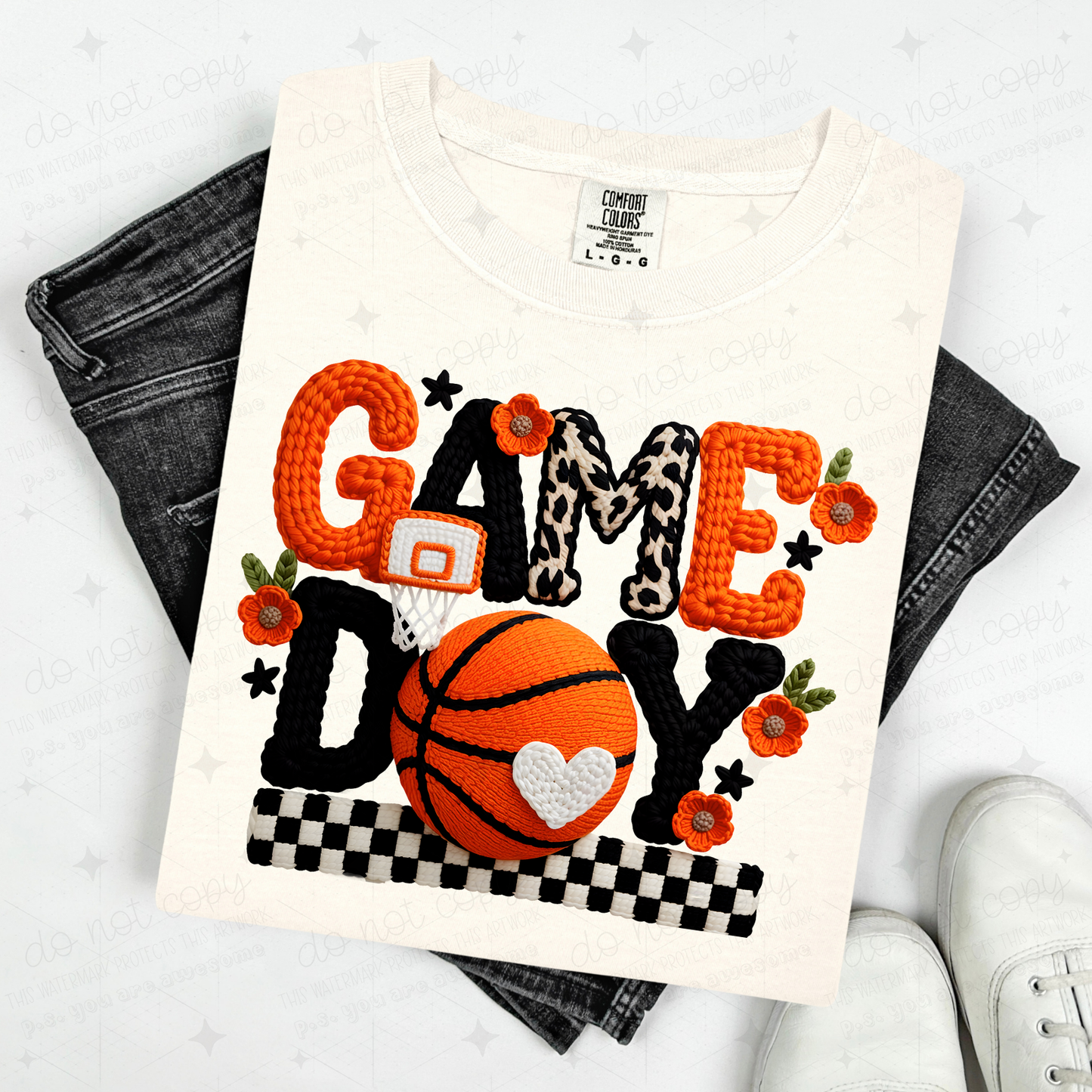 GAME DAY WITH LEOPARD PRINT - FAUX YARN - DTF TRANSFER