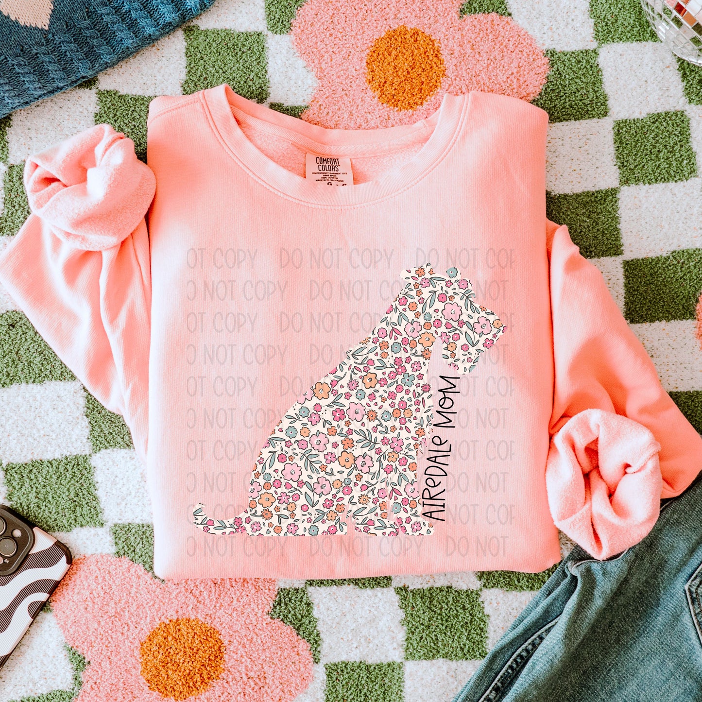 DOG MOM FLORAL - DTF TRANSFER