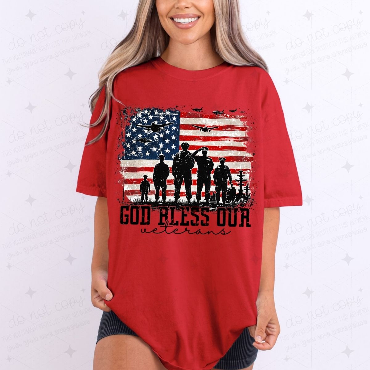 GOD BLESS OUR VETERANS - DTF TRANSFER