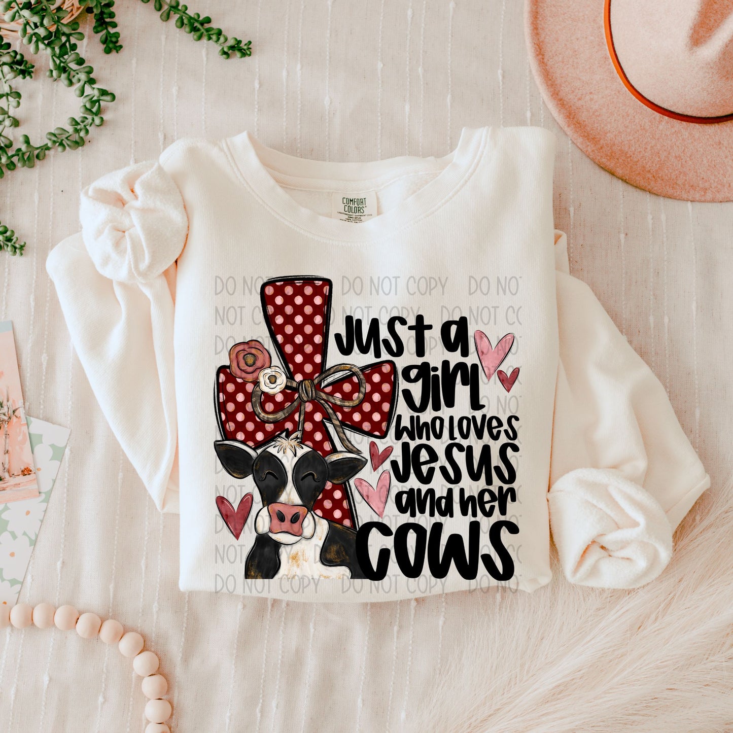 JUST A GIRL WHO LOVES JESUS AND HER COWS - DTF TRANSFER