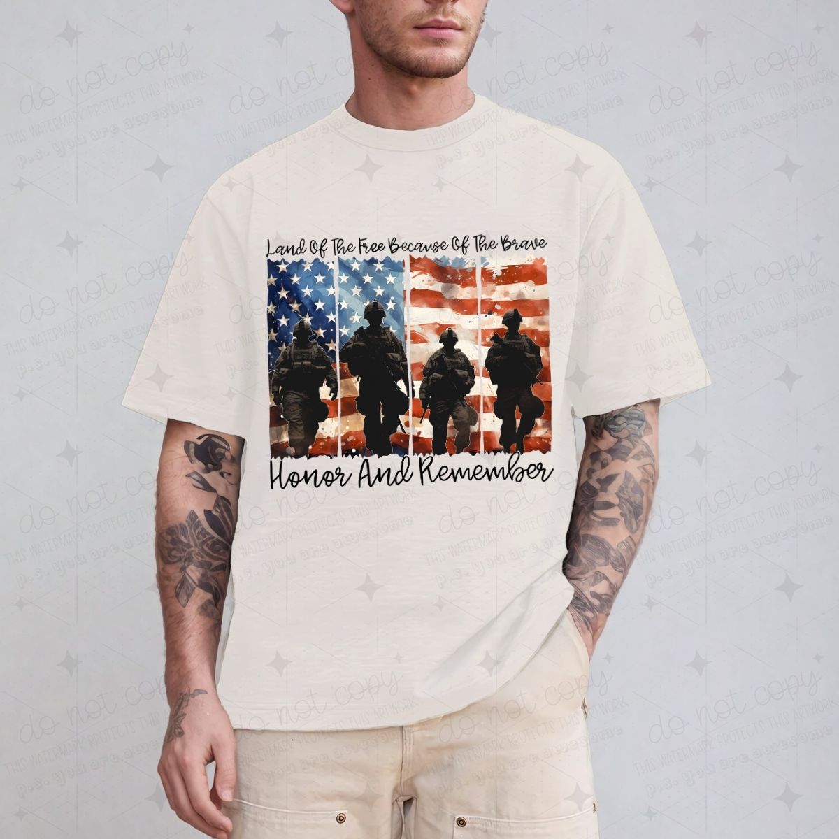 LAND OF THE FREE BECAUSE OF THE BRAVE - DTF TRANSFER