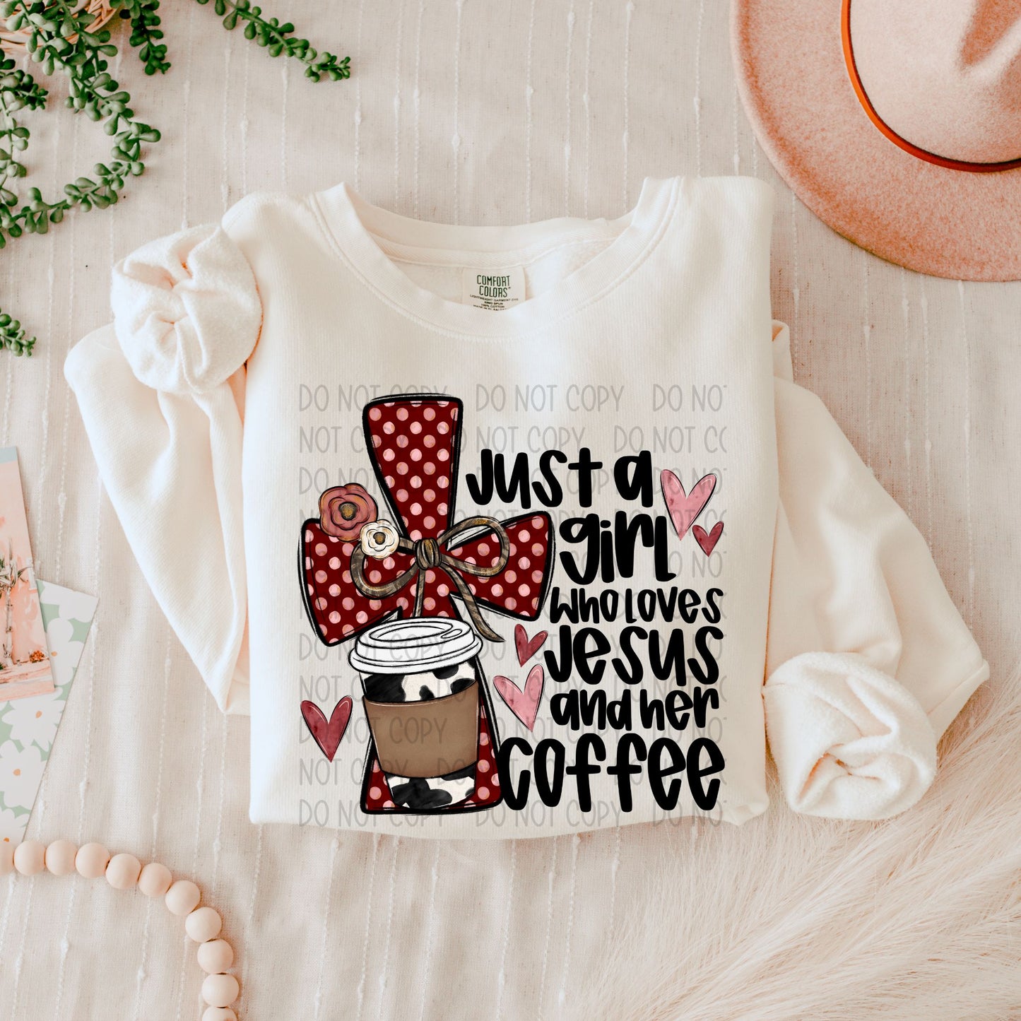 JUST A GIRL WHO LOVES JESUS AND HER COFFEE - DTF TRANSFER