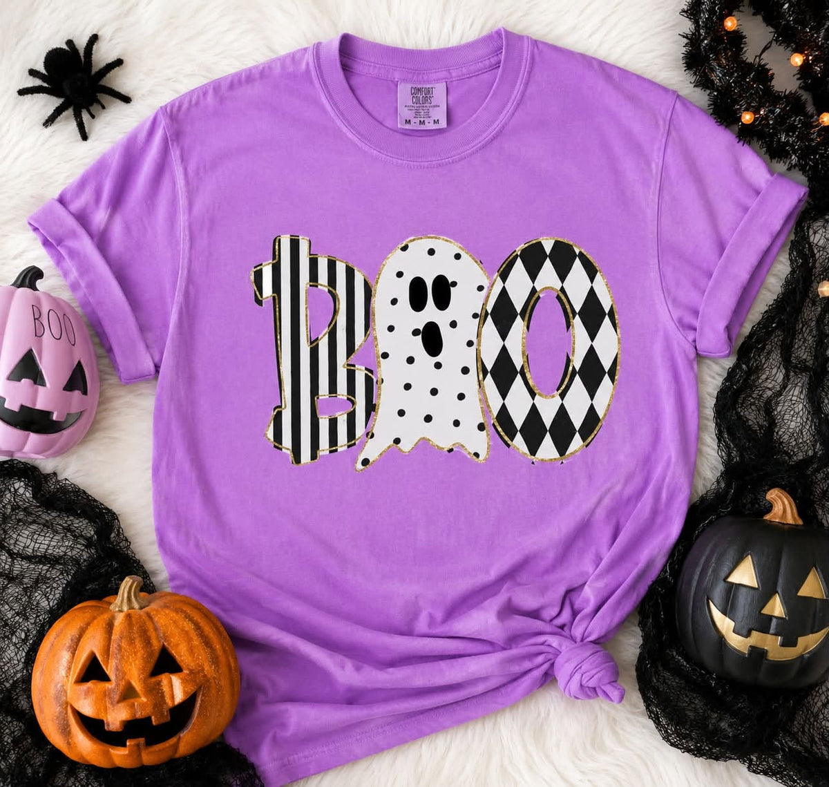 BLACK AND WHITE BOO - DTF TRANSFER