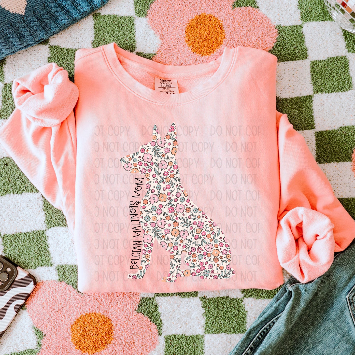 DOG MOM FLORAL - DTF TRANSFER