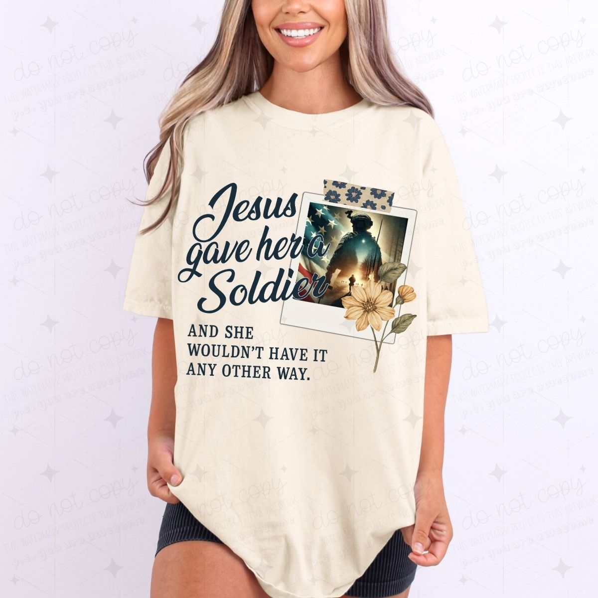 JESUS GAVE HER A SOLDIER - DTF TRANSFER