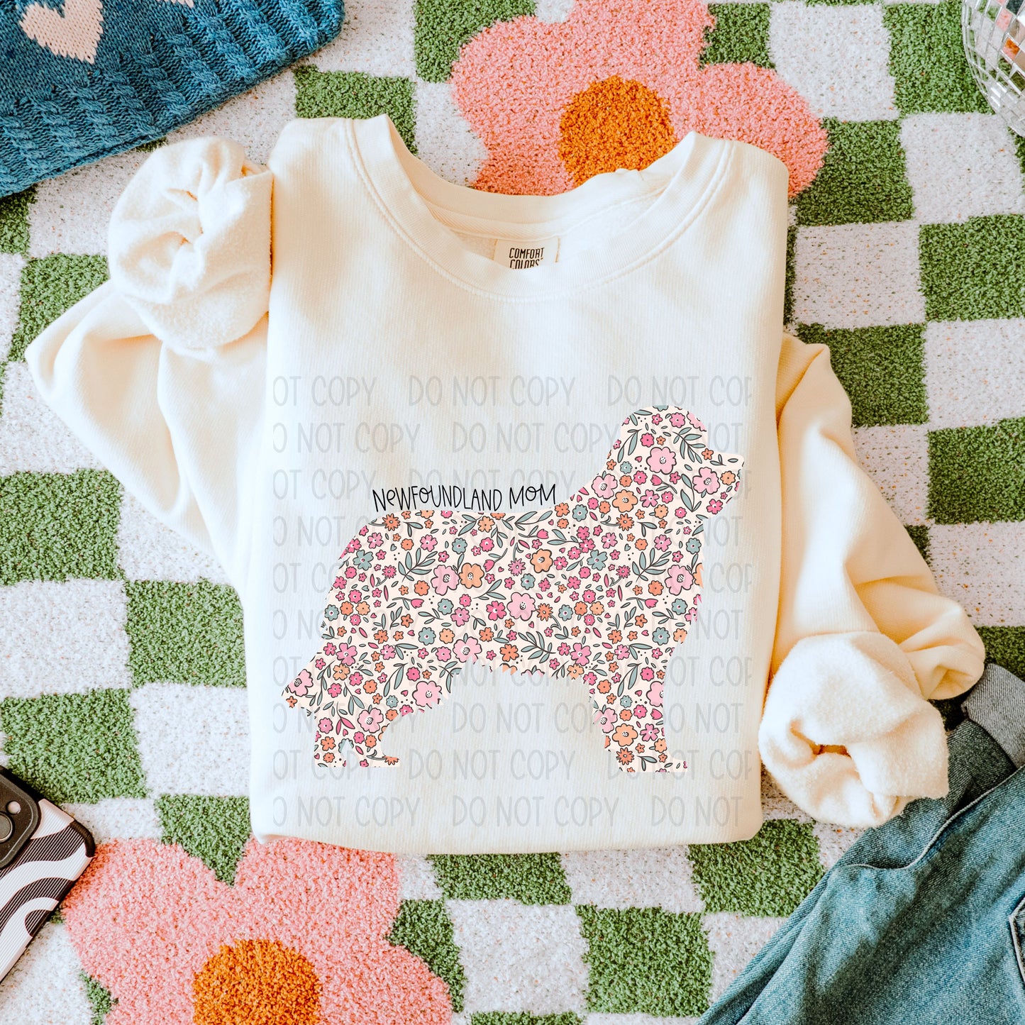 DOG MOM FLORAL - DTF TRANSFER