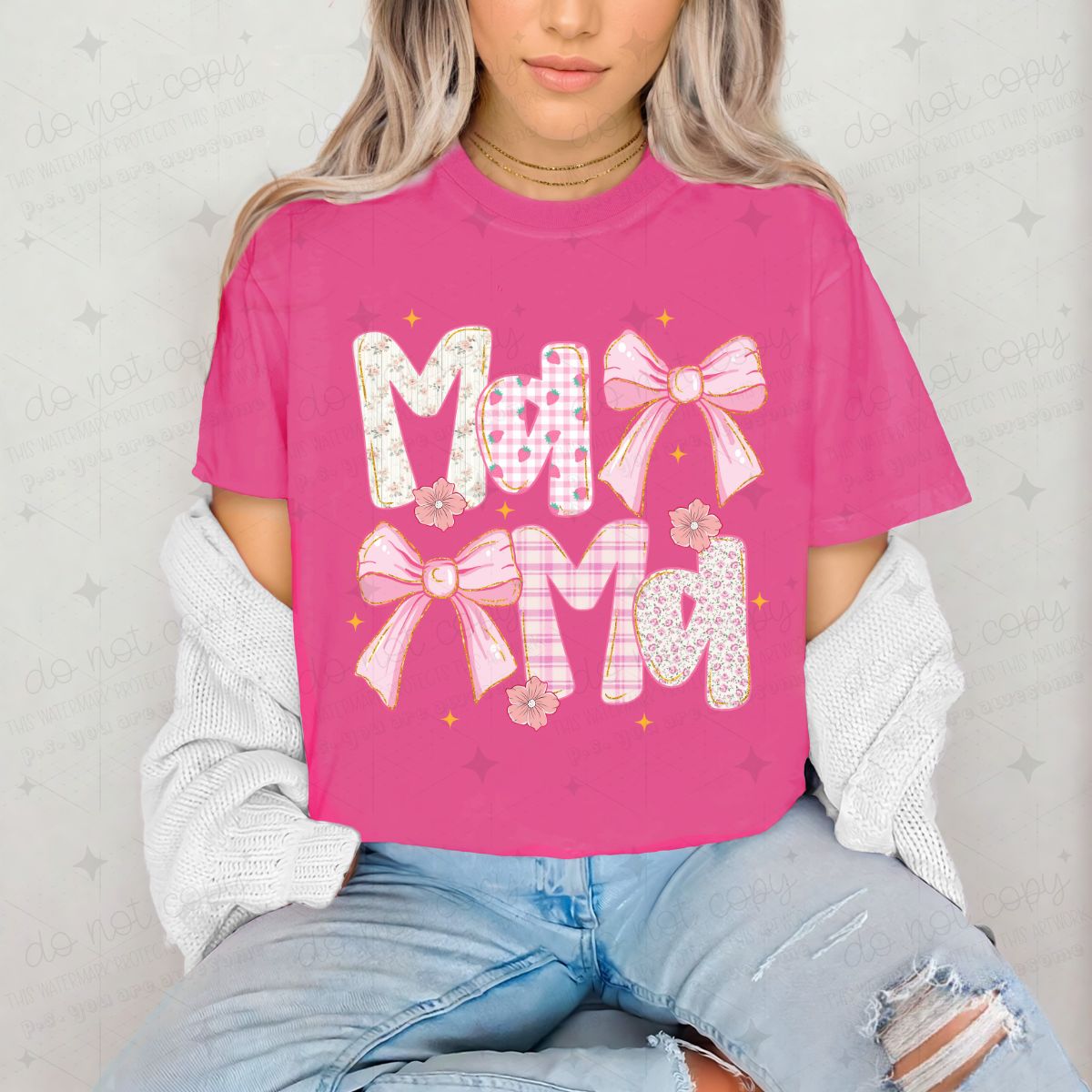 COQUETTE MAMA - FAUX GLITTER - DTF TRANSFER