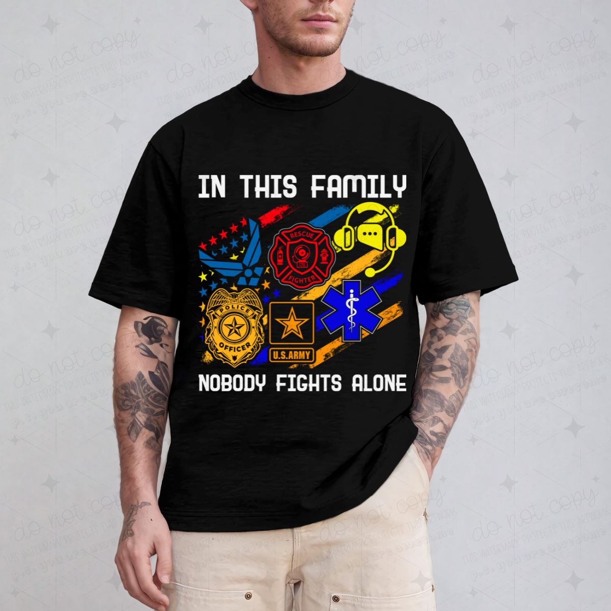 IN THIS FAMILY NOBODY FIGHTS ALONE - DTF TRANSFER