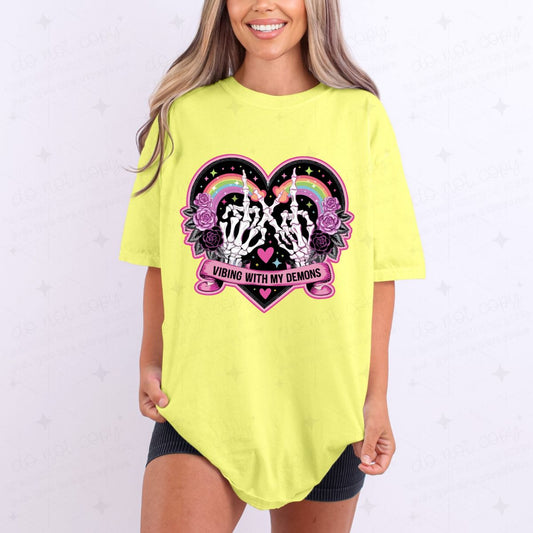 VIBING WITH MY DEMONS - DTF TRANSFER