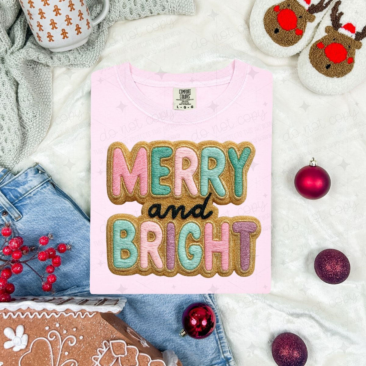 PASTEL MERRY AND BRIGHT - FAUX YARN - DTF TRANSFER