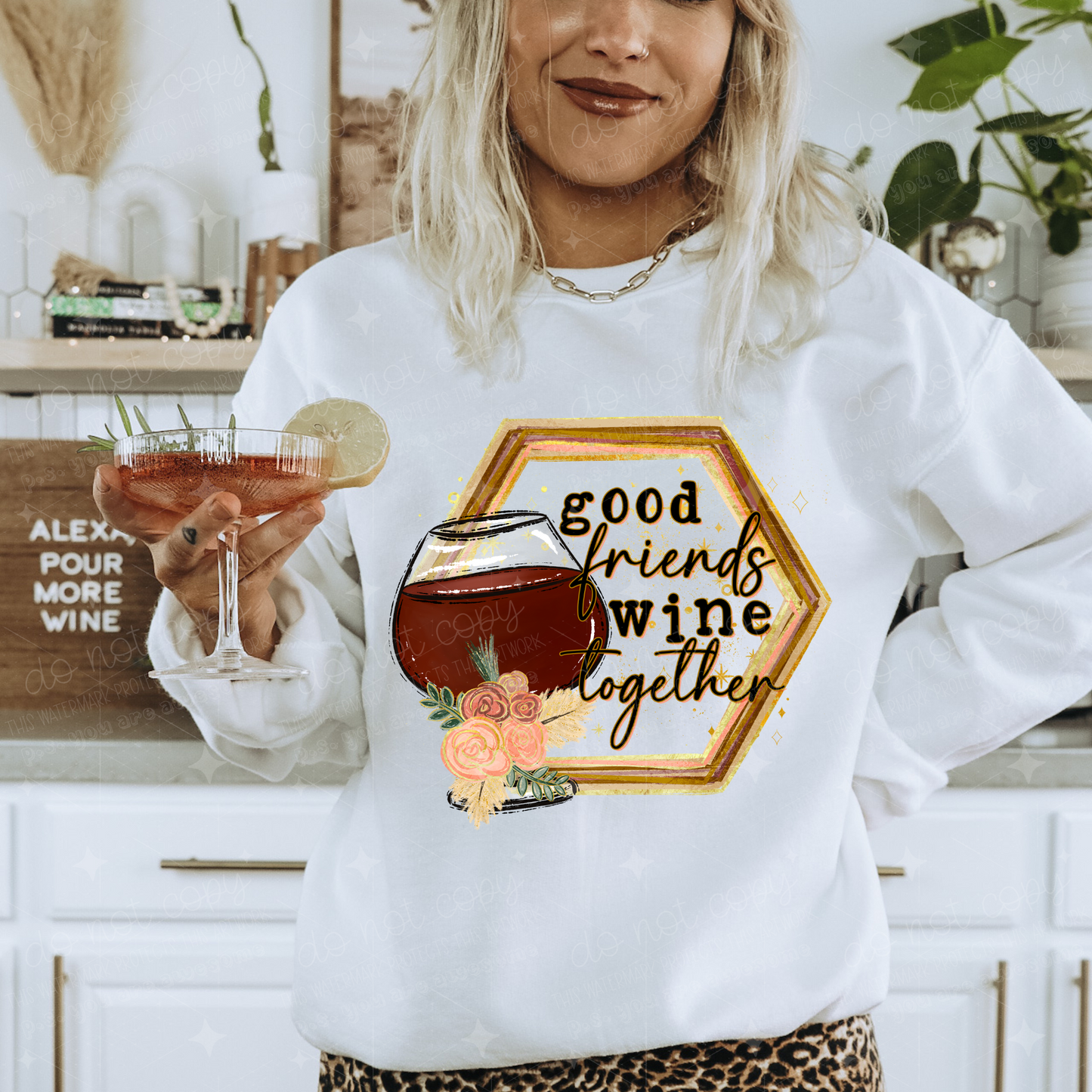 GOOD FRIENDS WINE TOGETHER - DTF TRANSFER