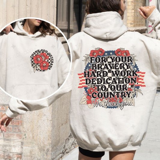 THANK YOU VETERANS - FRONT+BACK - DTF TRANSFER